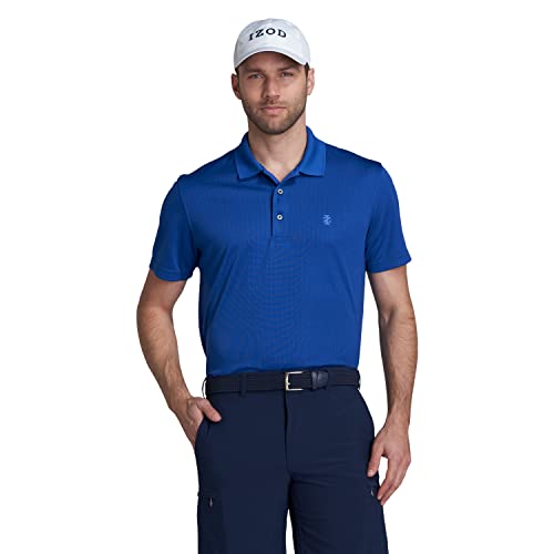 Izod Herren Performance Golf Grid Kurzarm Stretch Poloshirt, Kobaltblau, XX-Large