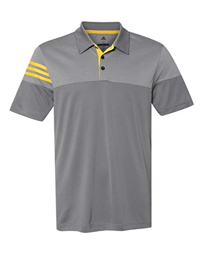 adidas Mens Heather 3-Stripes Block Sport Shirt (A213) -Vista Grey -3XL