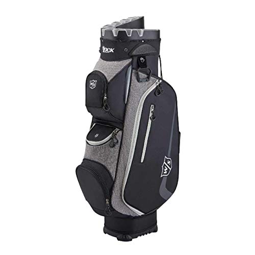 Wilson Staff Golftasche, I LOCK III Cart Bag, Trolleytasche, Für bis zu 9 Eisen, Schwarz/Grau/Weiß, 3,2 kg, WGB4330BL