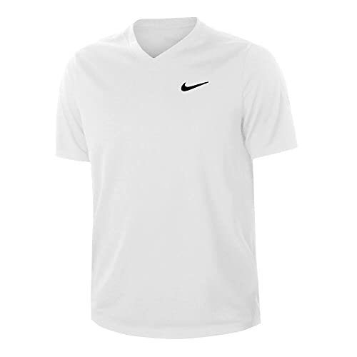 Nike Herren Ct Dry Victory T-Shirt, White/White/Black, M