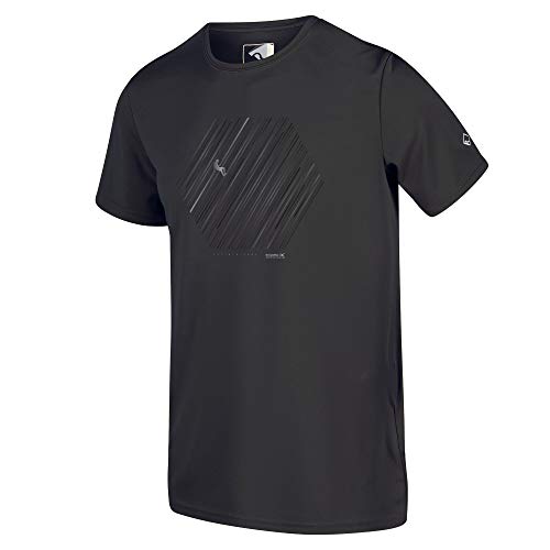 Regatta V Schnelltrocknendes, absorbierendes T-Shirt mit Grafik-Print Ash 5XL